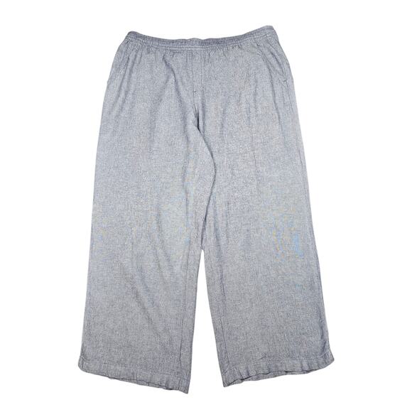 Old Navy Gray Linen Blend Straight Leg Pull-On Cropped Pants w/ Pockets Size XL - Picture 1 of 11